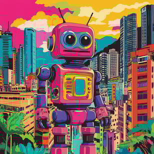 robot in city